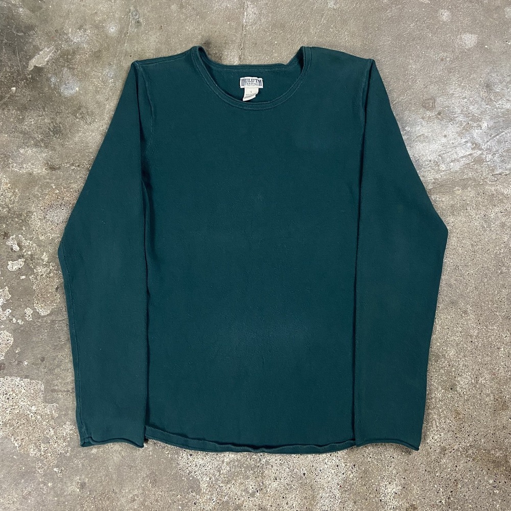 Duluth Trading Sweater Women's Size Large Green Knit Crewneck Pullover Casual